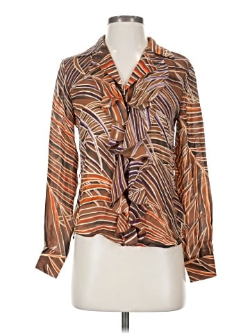 Linda Allard Ellen Tracy Long Sleeve Silk Top (view 1)