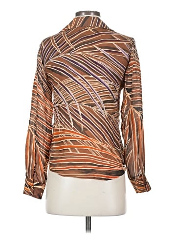Linda Allard Ellen Tracy Long Sleeve Silk Top (view 2)