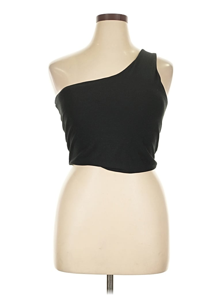 Pre-owned Ypb Sleeveless Top Black One Shoulder Neckline Tops