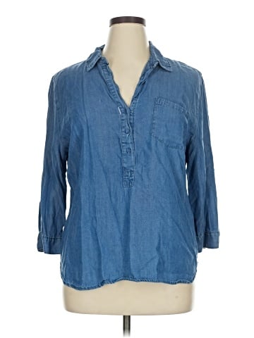 Hester & Orchard 3/4 Sleeve Button-Down Shirt (view 1)