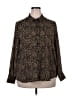 POPSUGAR 100% Polyester Animal Print Brown Long Sleeve Blouse Size XXL - photo 1