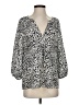 Joie 100% Silk Animal Print Silver 3/4 Sleeve Silk Top Size S - photo 1