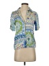 Zara Paisley Blue Short Sleeve Blouse Size XS - photo 1