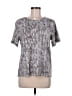 Assorted Brands Animal Print Silver Short Sleeve T-Shirt Size M - photo 1
