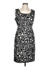 Jacqui-E Print Gray Black Casual Dress Size 12 - photo 1