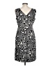 Jacqui-E Print Gray Black Casual Dress Size 12 - photo 2