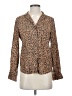 Rails Animal Print Brown Long Sleeve Blouse Size XXS - photo 1