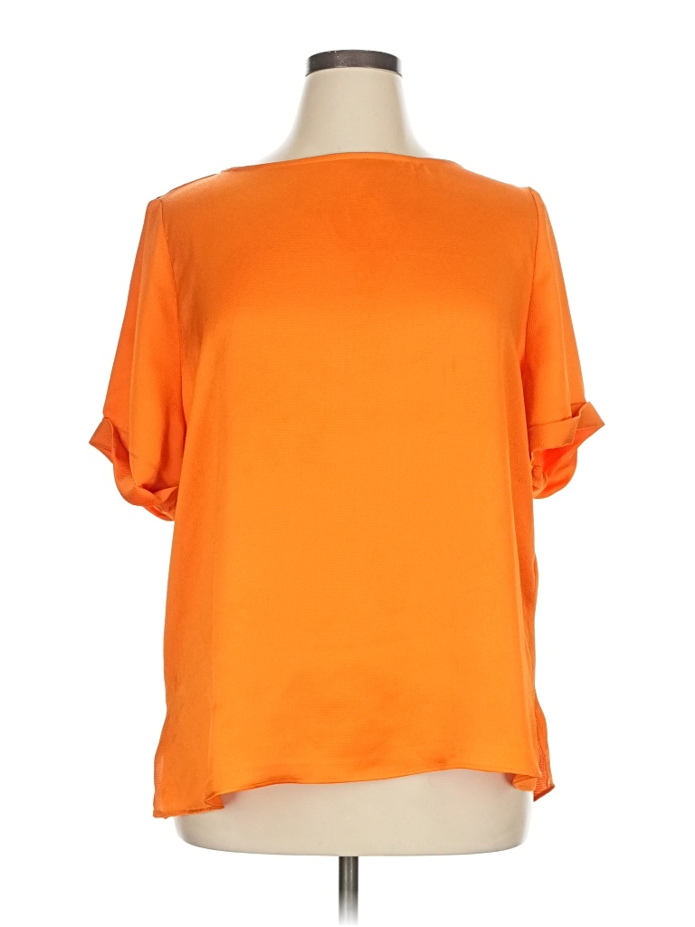 Pre-owned Chico's Short Sleeve Blouse In Orange