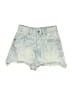 Zara Paisley Blue Denim Shorts Size 0 - photo 1