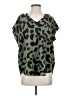 Assorted Brands 100% Polyester Animal Print Green Short Sleeve Blouse Size S - photo 1