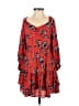 IRO 100% Viscose Floral Red Casual Dress Size EU (FR) 34 / US 2 - photo 1