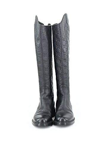 Gucci Leather Monogram Boots (view 2)