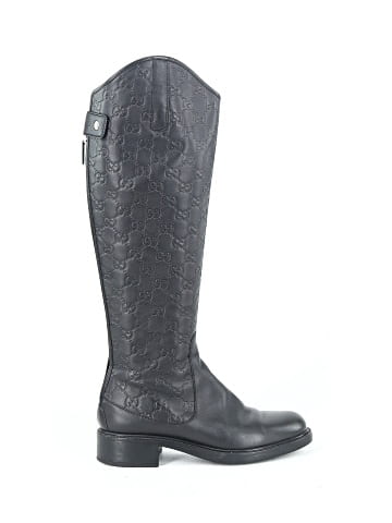 Gucci Leather Monogram Boots (view 1)