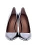 Halston Heritage 100% Leather Metallic Gray Silver Heels Size 8 - photo 2