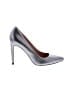 Halston Heritage 100% Leather Metallic Gray Silver Heels Size 8 - photo 1