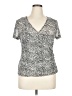Tahari Animal Print Silver Short Sleeve T-Shirt Size XL - photo 1