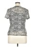 Tahari Animal Print Silver Short Sleeve T-Shirt Size XL - photo 2