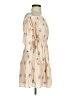 Dejavu 100% Polyester Graphic Tan Cocktail Dress Size S - photo 4