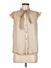 Draper James Metallic Tan Sleeveless Button-Down Shirt Size M - photo 1