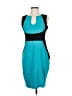 Assorted Brands Color Block Teal Cocktail Dress Size M - photo 1