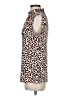 DKNY Animal Print Ivory Sleeveless Blouse Size M - photo 5