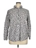 Ann Taylor LOFT Outlet Animal Print Silver Long Sleeve Button-Down Shirt Size XL - photo 1