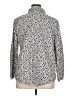 Ann Taylor LOFT Outlet Animal Print Silver Long Sleeve Button-Down Shirt Size XL - photo 2