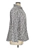 Ann Taylor LOFT Outlet Animal Print Silver Long Sleeve Button-Down Shirt Size XL - photo 4