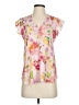 Maison d' Amelie 100% Polyester Floral Pink Short Sleeve Blouse Size XS - photo 1