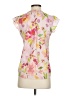 Maison d' Amelie 100% Polyester Floral Pink Short Sleeve Blouse Size XS - photo 2