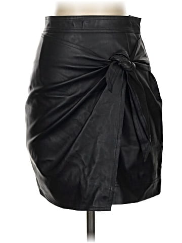 Aqua Faux Leather Skirt (view 1)