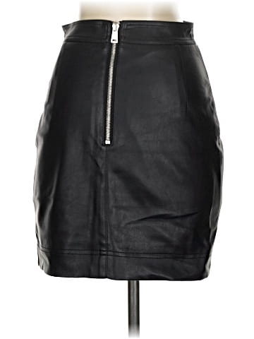 Aqua Faux Leather Skirt (view 2)