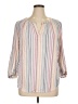 Chaps Stripes Ivory 3/4 Sleeve Blouse Size 1X - photo 1