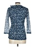 Chaps 100% Polyester Blue 3/4 Sleeve Blouse Size L - photo 2