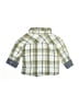 First Impressions 100% Cotton Plaid Green Long Sleeve Button-Down Shirt Size 0-3 mo - photo 2