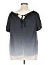 Trulli 100% Polyester Gray Short Sleeve Blouse Size XL - photo 2
