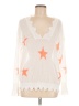 Shein 100% Acrylic Stars White Pullover Sweater Size 6 - photo 1