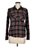 Topshop Plaid Black Long Sleeve Button-Down Shirt Size 6 - photo 1