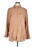 Time and Tru 100% Lyocell Solid Tan Long Sleeve Button-Down Shirt Size L - photo 1