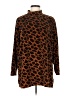 Jason Maxwell Animal Print Brown Turtleneck Sweater Size L - photo 1