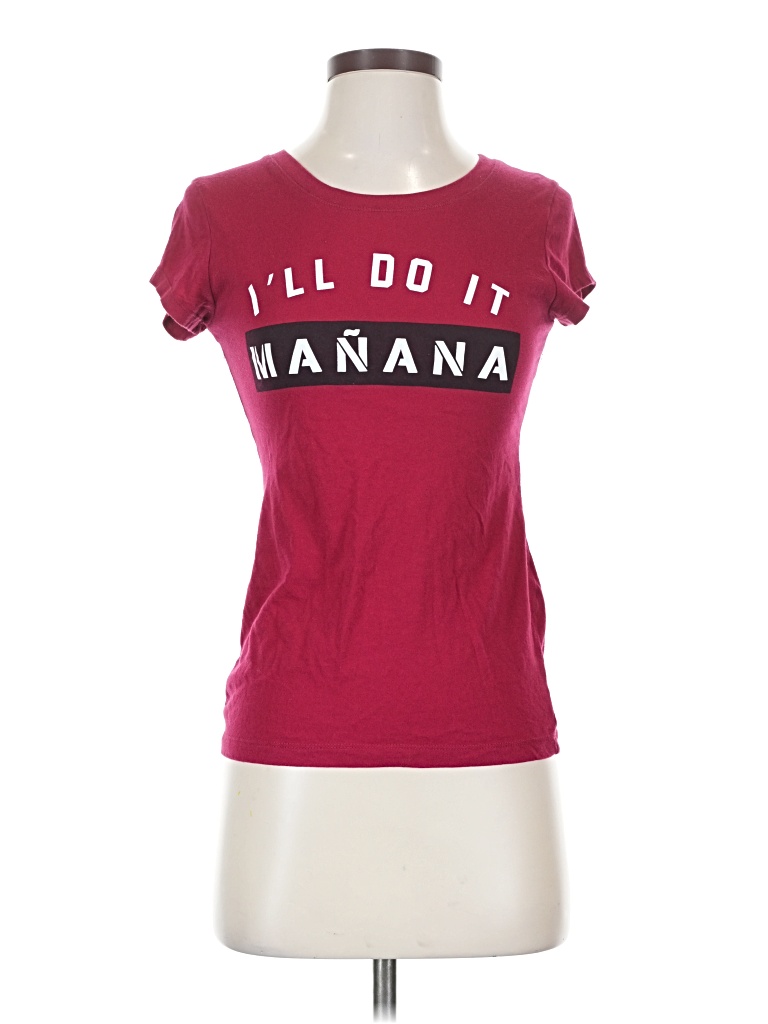 Pre-owned Wound Up Short Sleeve T-shirt In Burgundy