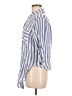 Vixbe 100% Rayon Stripes Blue 3/4 Sleeve Button-Down Shirt Size M - photo 5