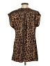 14th & Union 100% Polyester Animal Print Brown Short Sleeve Blouse Size S - photo 2
