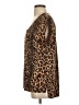 14th & Union 100% Polyester Animal Print Brown Short Sleeve Blouse Size S - photo 5