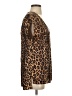 14th & Union 100% Polyester Animal Print Brown Short Sleeve Blouse Size S - photo 4