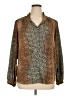Fylo 100% Polyester Animal Print Brown Long Sleeve Blouse Size XL - photo 1