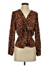 DR2 100% Polyester Brown Long Sleeve Blouse Size XS - photo 1