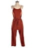 Very J Solid Brown Orange Jumpsuit Size S - photo 1