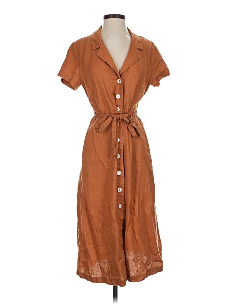 Pre-owned Quince Casual Dress In Brown