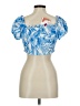 Runway Paris 100% Polyester Blue Short Sleeve Blouse Size M - photo 2